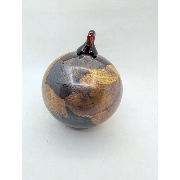 Thames Ornament Hand Blown Art Glass Copper Gold Leaf Hanging Christmas tree - Picture 3 of 13